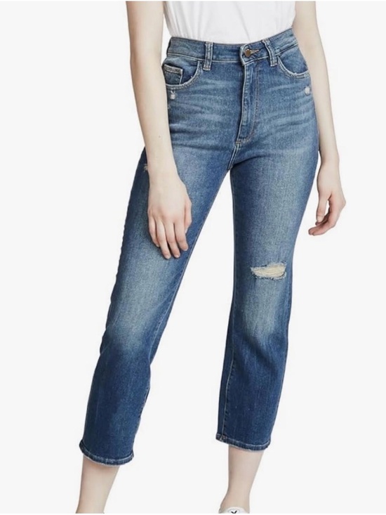 DL1961 Denim - DL1961 Women’s Jerry High Rise Vintage Cropped Straight-Leg Jeans in Dark Blue
